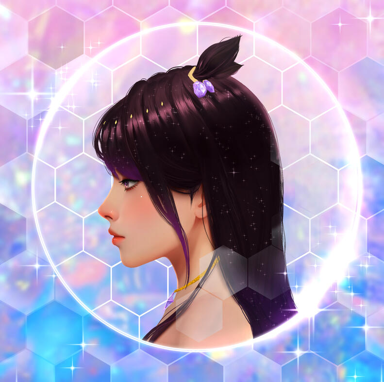 Long Hair Cyuuneia Side Profile